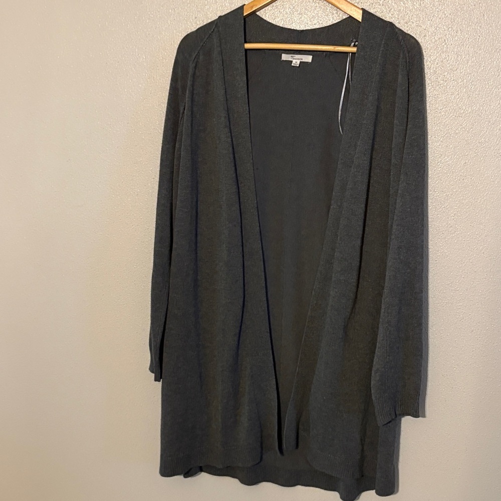 89th & Madison Charcoal Open Cardigan